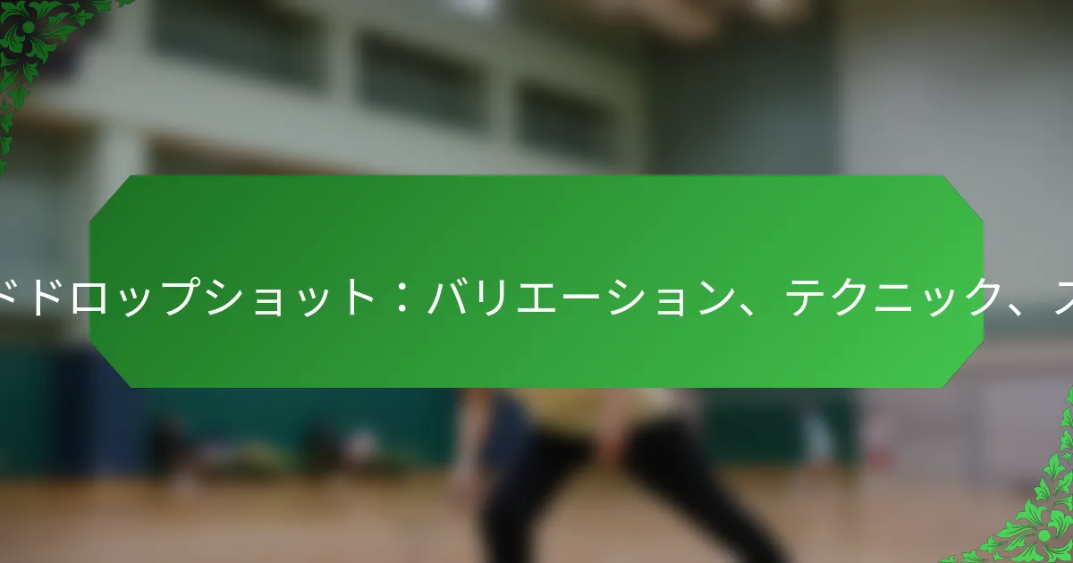 アドバンスドドロップショット：バリエーション、テクニック、スキルレベル
