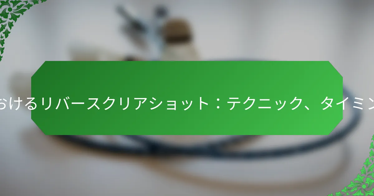 バドミントンにおけるリバースクリアショット：テクニック、タイミング、サプライズ