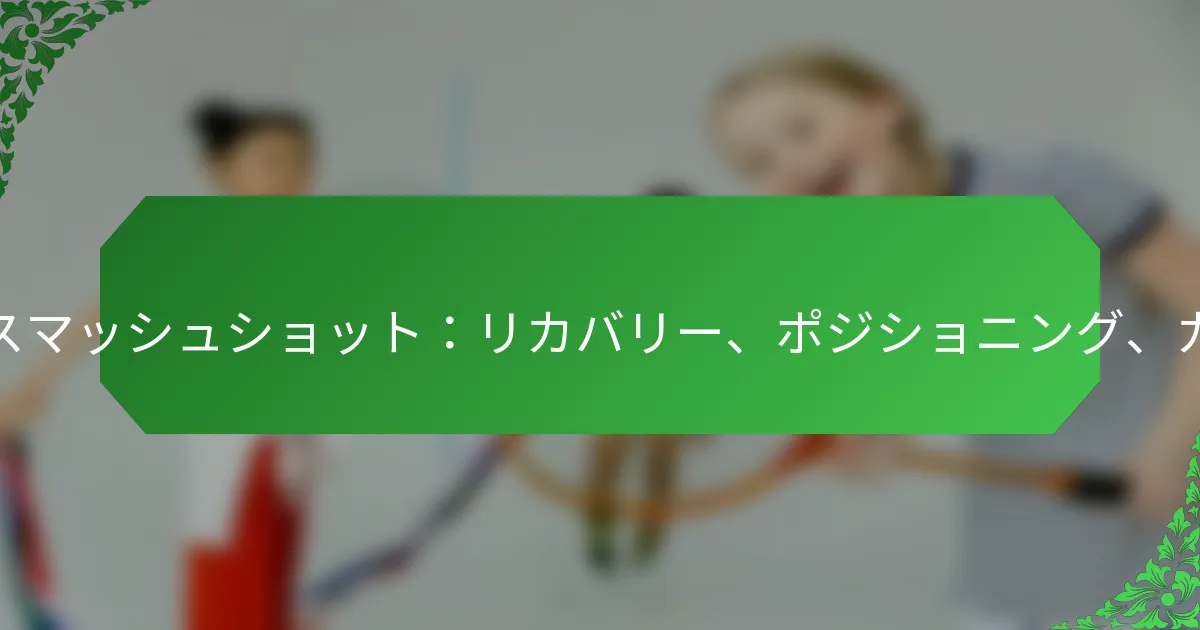 ディフェンシブスマッシュショット：リカバリー、ポジショニング、カウンタープレイ