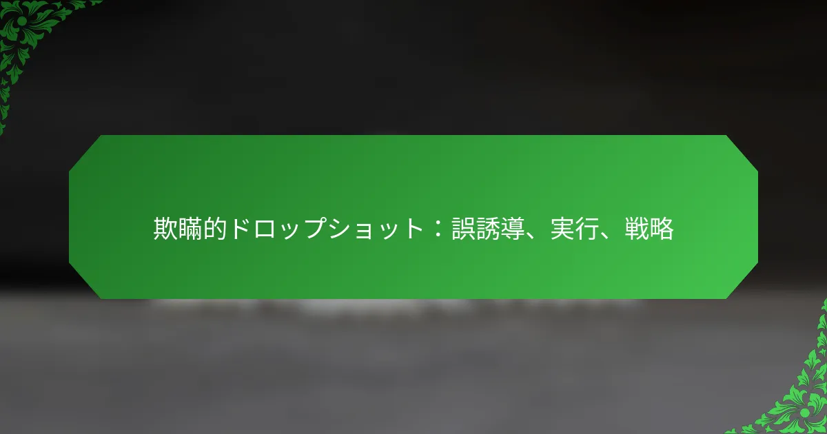 欺瞞的ドロップショット：誤誘導、実行、戦略