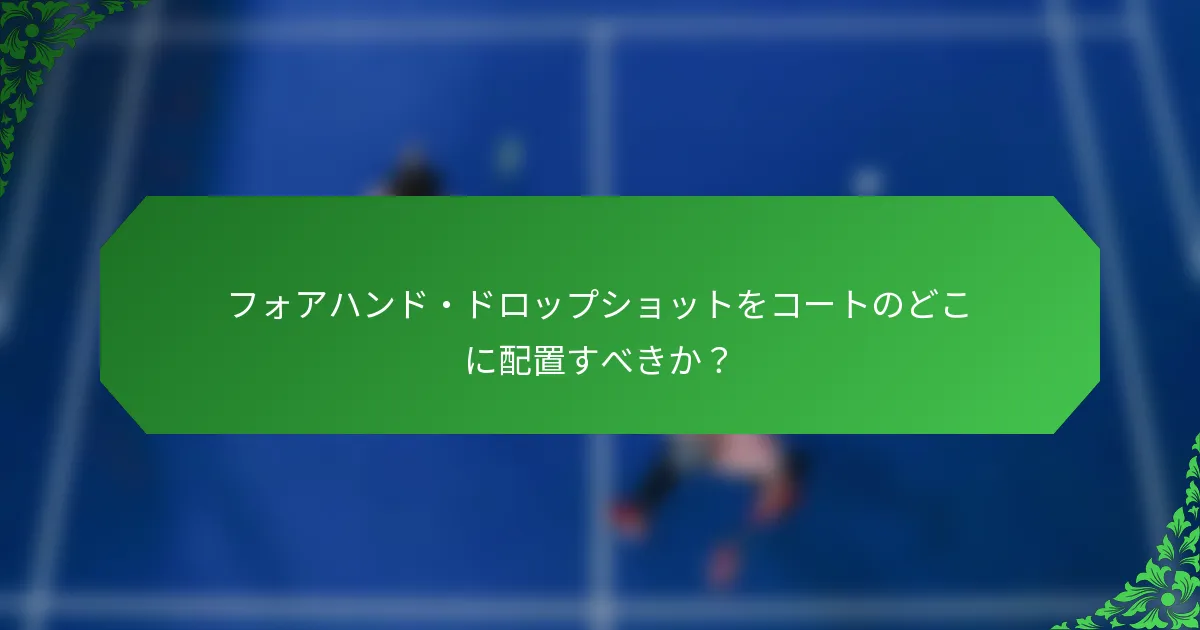 フォアハンド・ドロップショットをコートのどこに配置すべきか？